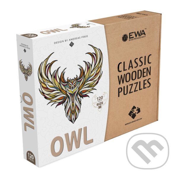 Levně Drevenné puzzle – sova veľkosť M craft box - puzzle z kategorie 3D puzzle