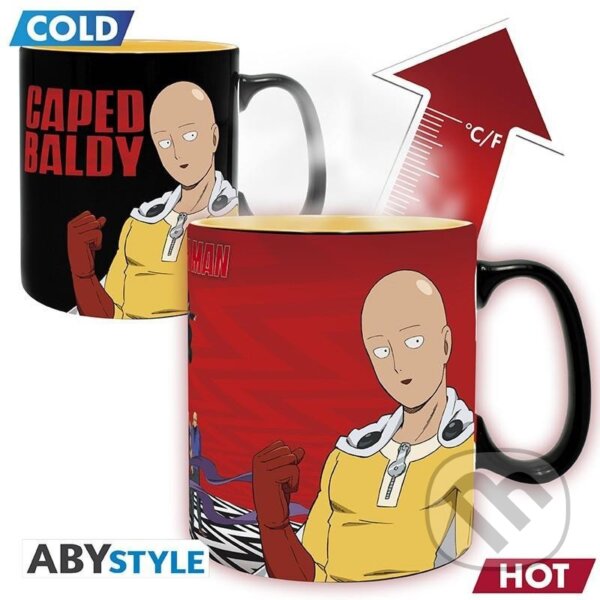 Levně One Punch Man meniaci sa keramický Hrnček 460 ml - Saitama & Garou