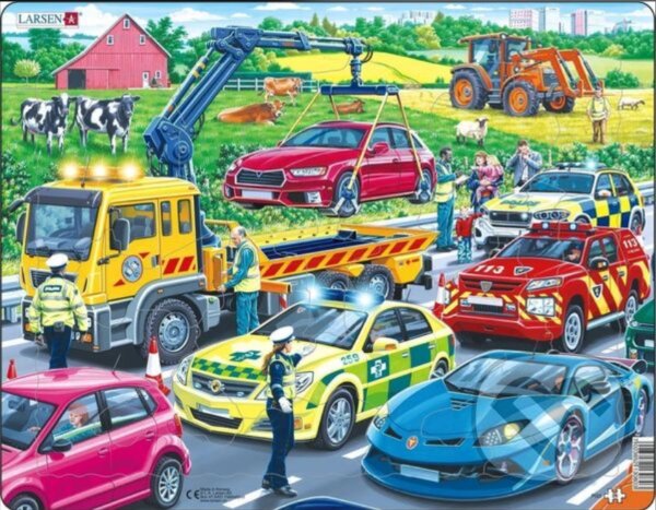 Levně Záchranné vozidlá na diaľnici (PG3) - puzzle z kategorie Náučné puzzle