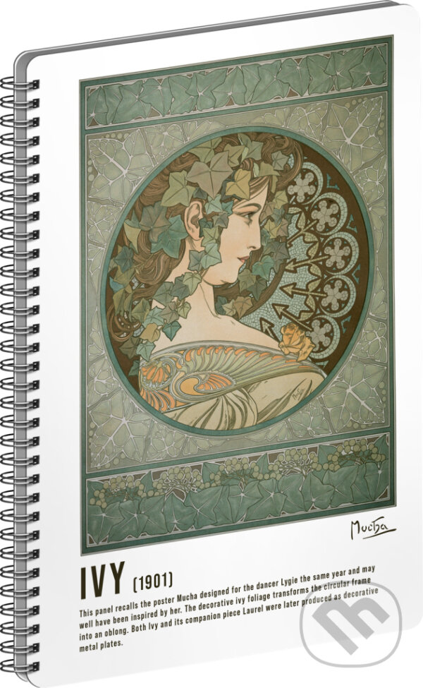 Levně Spirálový blok Alfons Mucha - Ivy (linkovaný, A5)