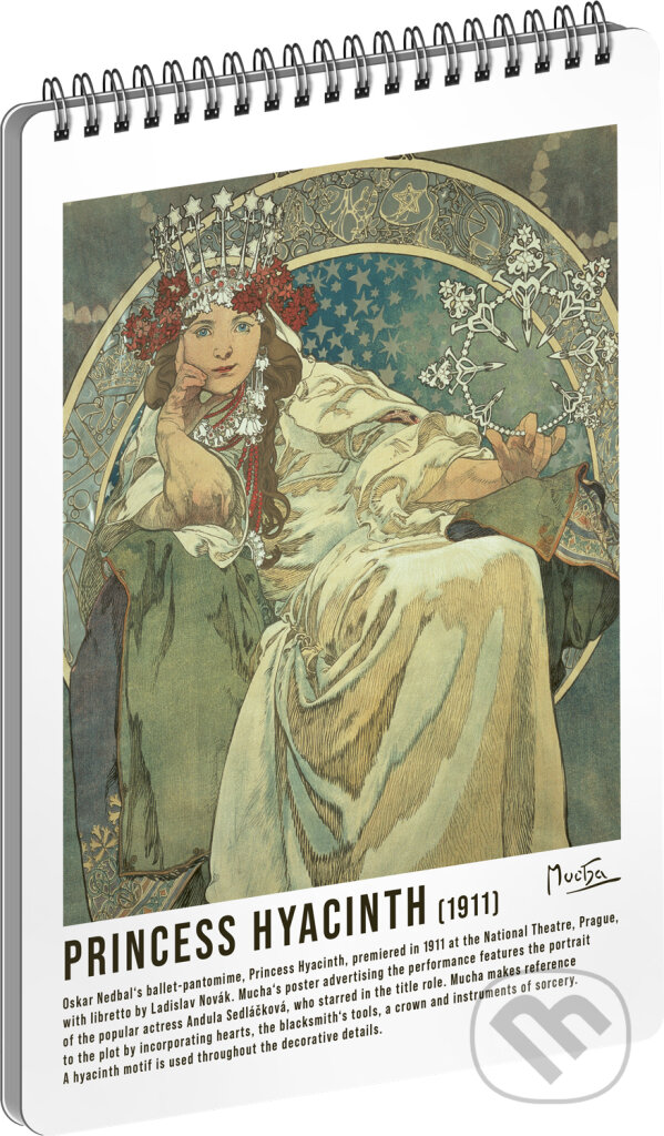 Levně Spirálový blok Alfons Mucha - Princess Hyacinth (linkovaný, A5)