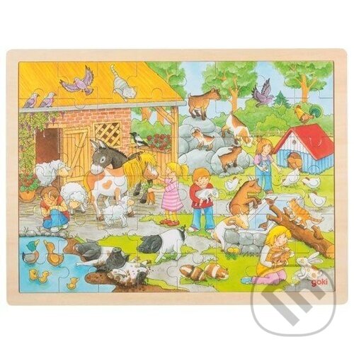 Puzzle: Dřevěné puzzle Dětská Zoo (Goki)
