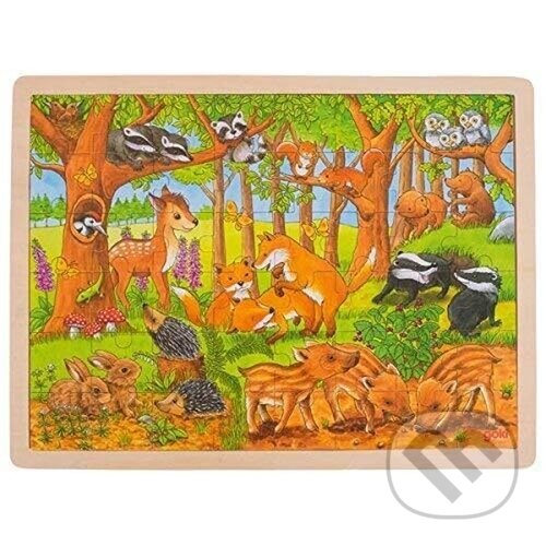 Puzzle: Dřevěné puzzle Zvířecí mláďátka v lese (Goki)