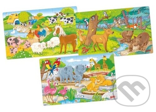 Puzzle: Dřevěné puzzle Zvířata (Goki)