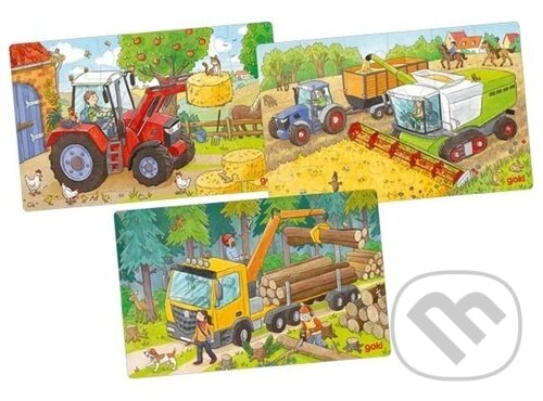 Puzzle: Dřevěné puzzle Zemědělské stroje (Goki)
