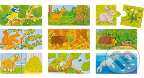 Levně Dřevěné puzzle dvojice Zvířátka a jejich potrava - puzzle z kategorie Maxi dieliky