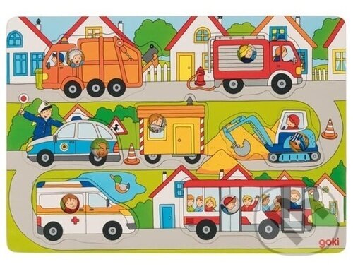 Levně Na silnici (Dřevěná vkládačka) - puzzle z kategorie Maxi dieliky