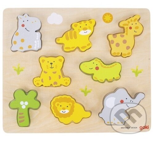 Levně Divoká zvířáta (Dřevěná vkládačka) - puzzle z kategorie Maxi dieliky