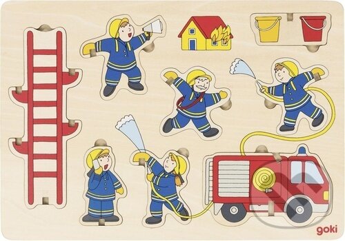 Levně Hasiči 2v1 (Dřevěná vkládačka) - puzzle z kategorie Maxi dieliky