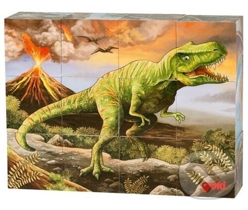 Levně Dřevěné kostky: Dinosauři (12 kostek) - hra z kategorie Stavebnice