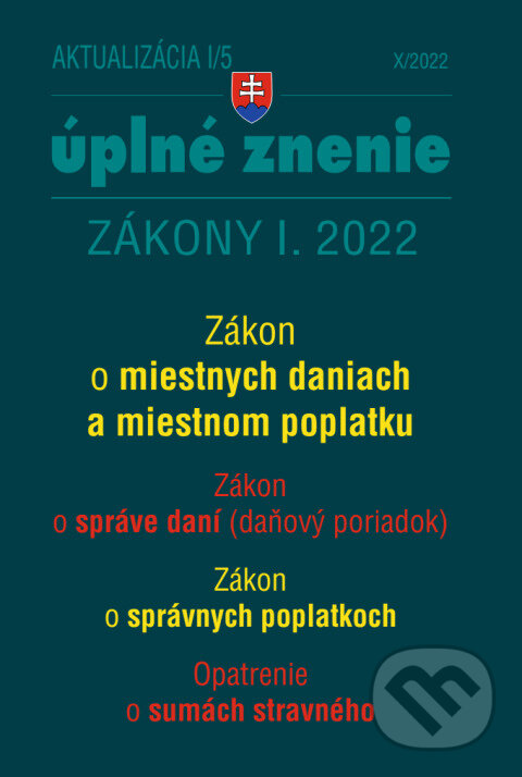 Aktualizácia I/5 / 2022 - daňové a účtovné zákony, Poradca s.r.o., 2022