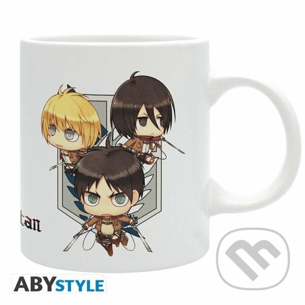 Levně Attack on Titan keramický Hrnček 320 ml - Chibi Trio