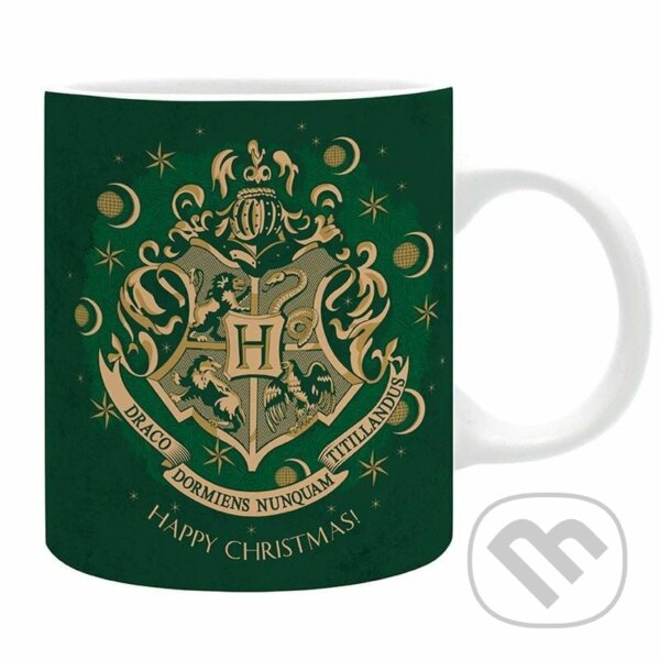 Levně Harry Potter keramický hrnček 320 ml - X-MAS Hogwarts zelený