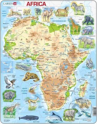Puzzle: Puzzle Mapa Afriky (Larsen)