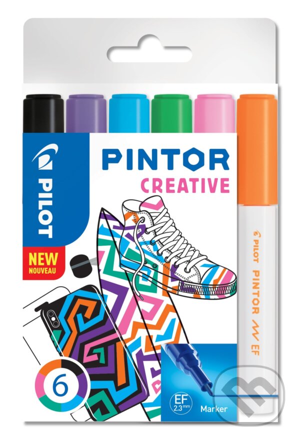 Levně Sada 6 kusov akrylových popisovačov Pintor, (EF) extra tenký, creative
