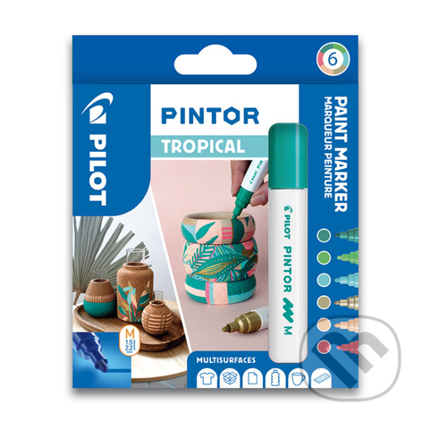 Levně Sada 6 kusov akrylových popisovačov Pintor, Medium, Tropical