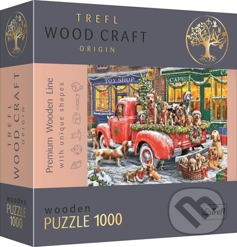 Dřevěné puzzle Santovi malí pomocníci 1000 dílků