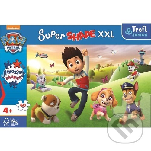 Levně Super Shape XXL Tlapková patrola (Usměvaví pejsci 60 dílků) - puzzle z kategorie Disney