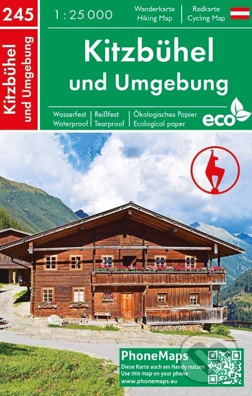 Levně PhoneMaps 245 Kitzbühel und Umgebung 1:25 000 / Turistická mapa