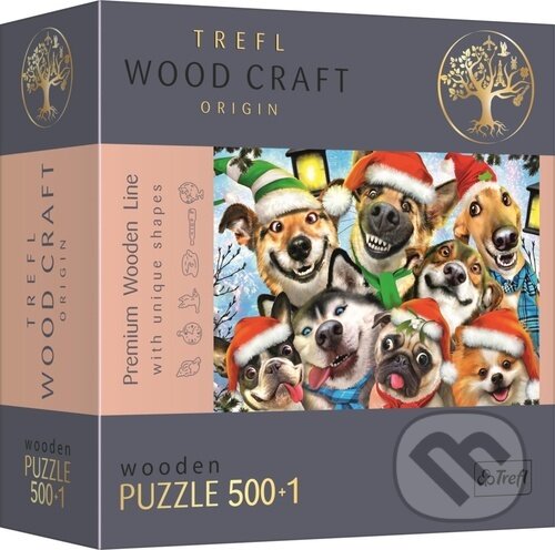 Levně Vánoční psi (Dřevěné puzzle) - puzzle z kategorie Zvieratá