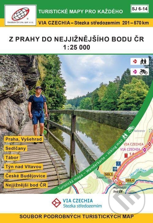 Levně VIA CZECHIA – Stezka středozemím, box 2, Z Prahy do nejjižnějšího bodu ČR 1 : 25 000