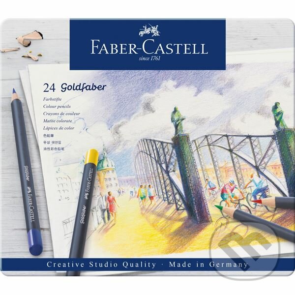 Levně Pastelky Goldfaber permanent set-plech 24 farebné