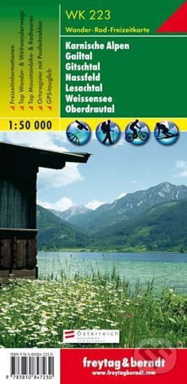Levně WK 223 Karnische Alpen, Gailtal, Gitschtal, Nassfeld, Lesachtal, Weissensee, Oberdrautal, Wanderkarte 1:50.000/mapa