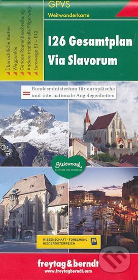 Levně I26 Gesamtplan Via Slavorum, Weitwanderkarte 1: 500.000/Slovanská cesta do Říma