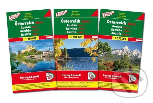 Rakousko / Österreich 1:250 000 automapa set - 3 mapy (freytag&berndt)