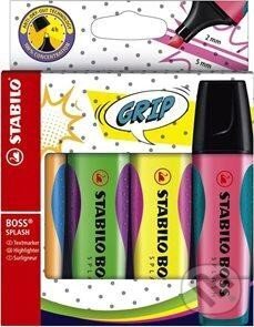 Levně Zvýrazňovač STABILO BOSS SPLASH ,sada 4 ks v pouzdru