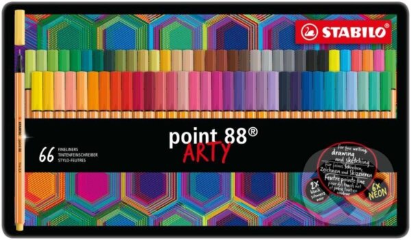 STABILO Pen 68 Arty Sada v kovovém pouzdru 66 ks