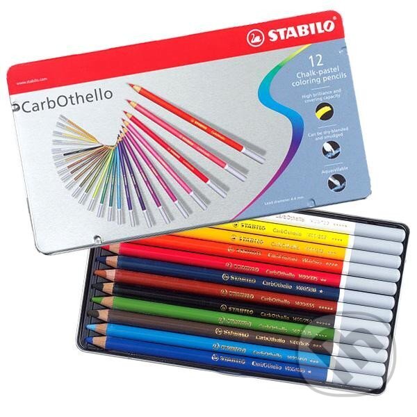 Levně Pastely STABILO CarbOthello, sada 12 ks v kovovém pouzdru