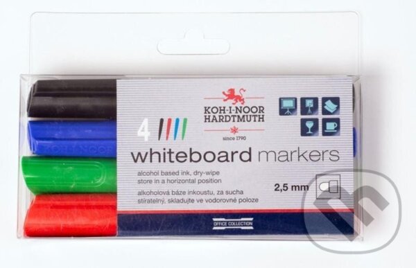 Koh-i-noor značkovač White Board sada 4ks - kulatý hrot