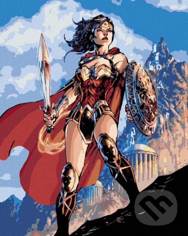 Levně Malování podle čísel: Wonder Woman - meč a štít (40 x 50 cm)