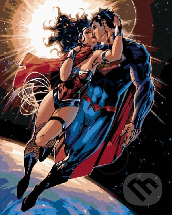 Levně Malování podle čísel: Wonder Woman - WONDER WOMAN A SUPERMAN LETÍ