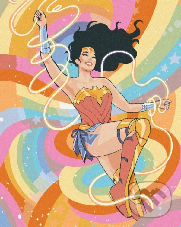Levně Malování podle čísel: Wonder Woman - DÚHOVÁ (40 x 50 cm)
