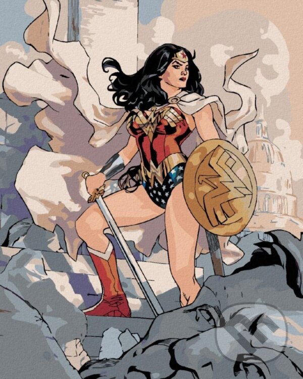 Levně Malování podle čísel: Wonder Woman - A ZRÚCANINA (40 x 50 cm)