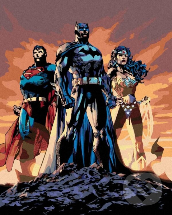 Levně Malování podle čísel: Wonder Woman - WONDER WOMAN, BATMAN A SUPERMAN