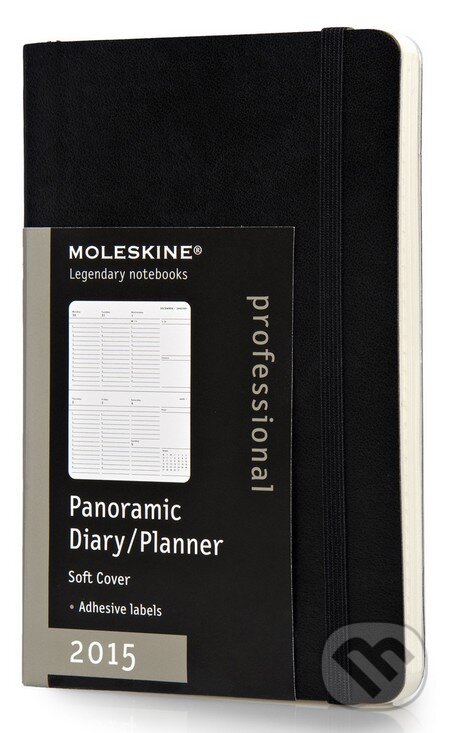 Moleskine – 12-mesačný čierny panoramatický diár 2015, Moleskine, 2014