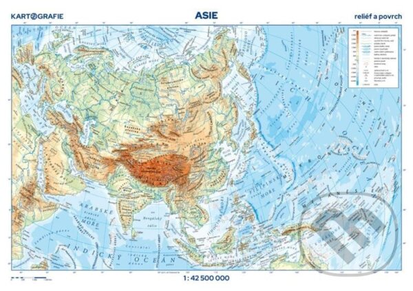 Levně Asie - reliéf a povrch 1:42 500 000 (nástěnná mapa)