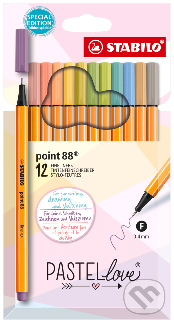 Levně Jemný liner - STABILO point 88 - Pastellove - 12 ks