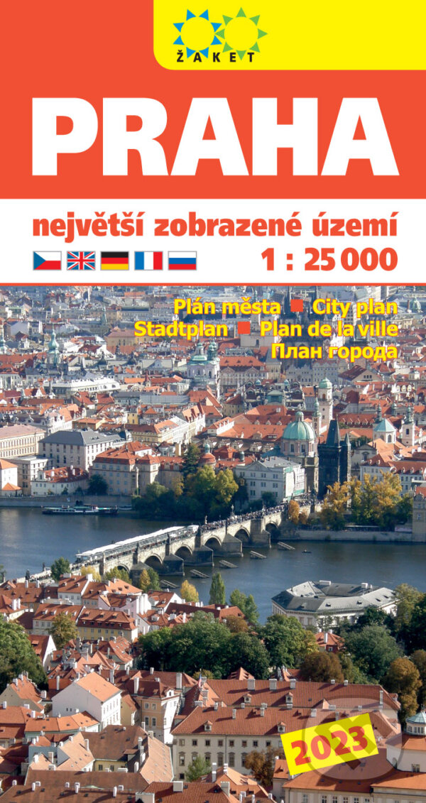 Levně Praha největší zobrazené území 2023 (1:25 000)