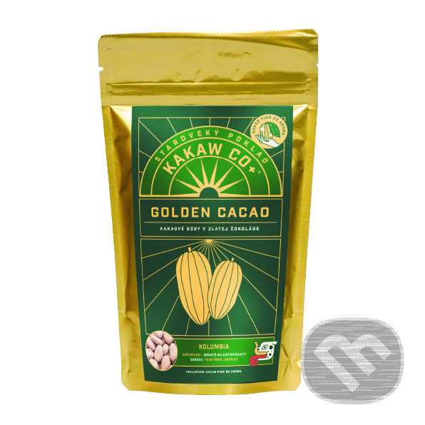 Levně Golden Crunchy Cacao: kakaové bôby obalené v zlatej čokoláde