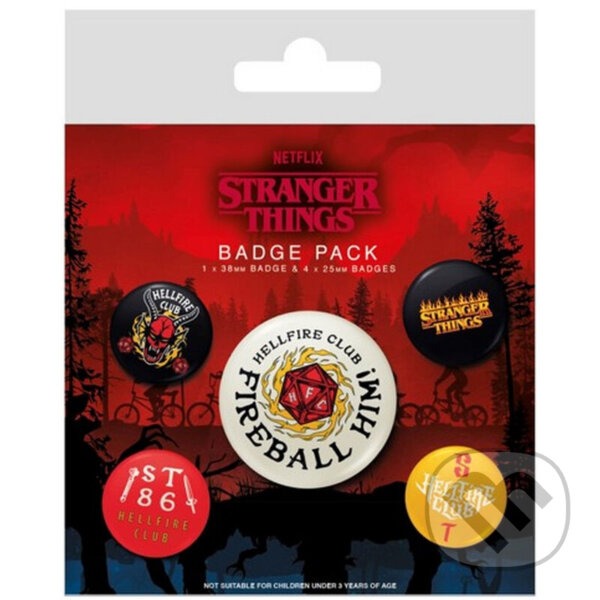 Stranger Things - set odznaků Hellfire club