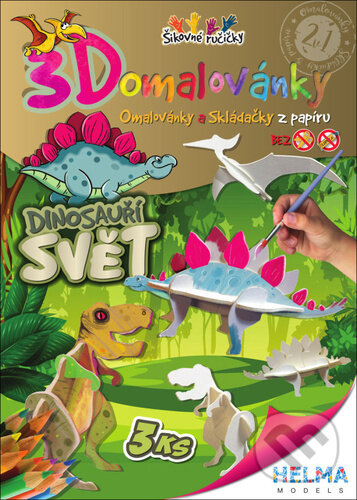 Levně 3D omalovánky Dinosauří svět (Omalovánky a Skládačky z papíru) - kniha z kategorie Omaľovávanky