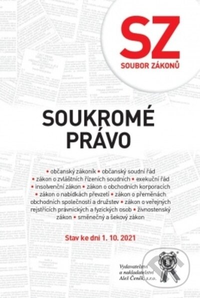 Kniha Soubor zákonů. Správní právo - stav ke dni 1.10. 2021