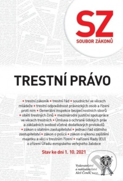 Levně Soubor zákonů. Trestní právo. Stav ke dni 1. 10. 2021 - kniha z kategorie Právo