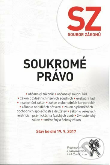 Levně Soubor zákonů. Soukromé právo - Stav ke dni 19.9.2017 - kniha z kategorie Právo