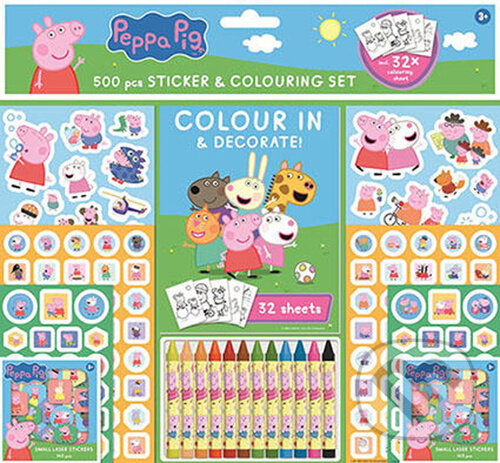Levně Samolepkový set s omalovánkami 500: Peppa Pig - kniha z kategorie Omaľovávanky