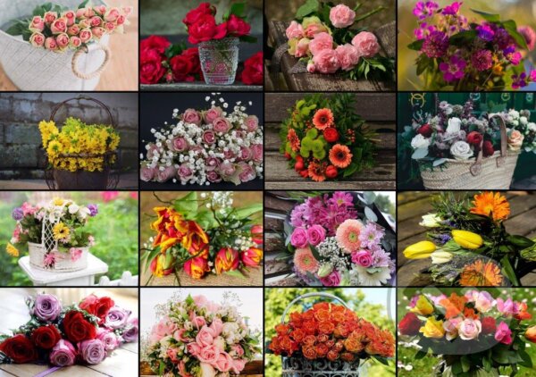 Levně Collage - Flowers - puzzle z kategorie Umelecké